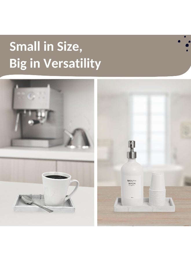 Spacewiser Countertop and Vanity Tray - Small 7.7” Silicone Tray for Soap Dispenser Bottles, Sponge Holder for Kitchen Sink Caddy Organizer, Bathroom Trays, Dish Soap Holder for Kitchen Counter, Keys - Image 4